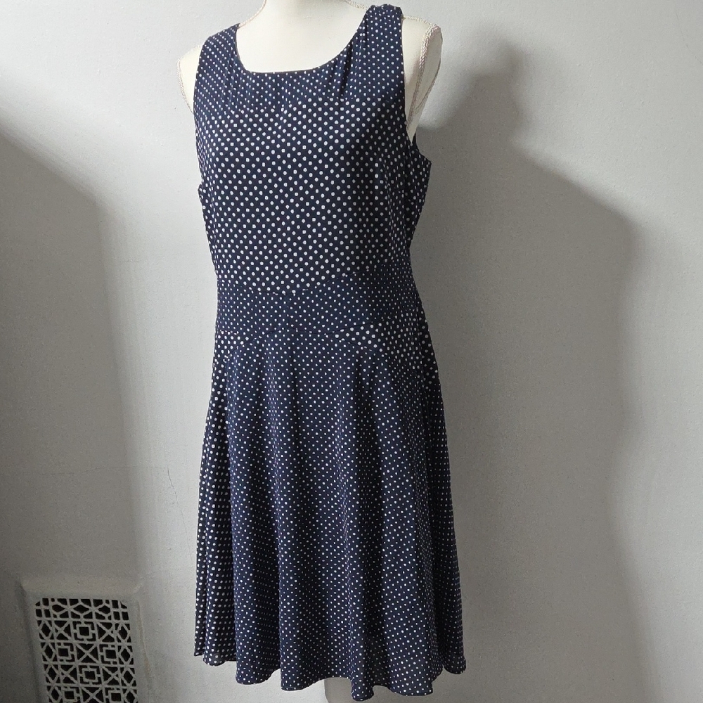 The Limited Navy Polka Dot Sleeveless Dress Size 10
